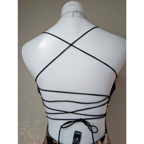 Lace Up Backless Sequin Dress - Picture 5 of 6